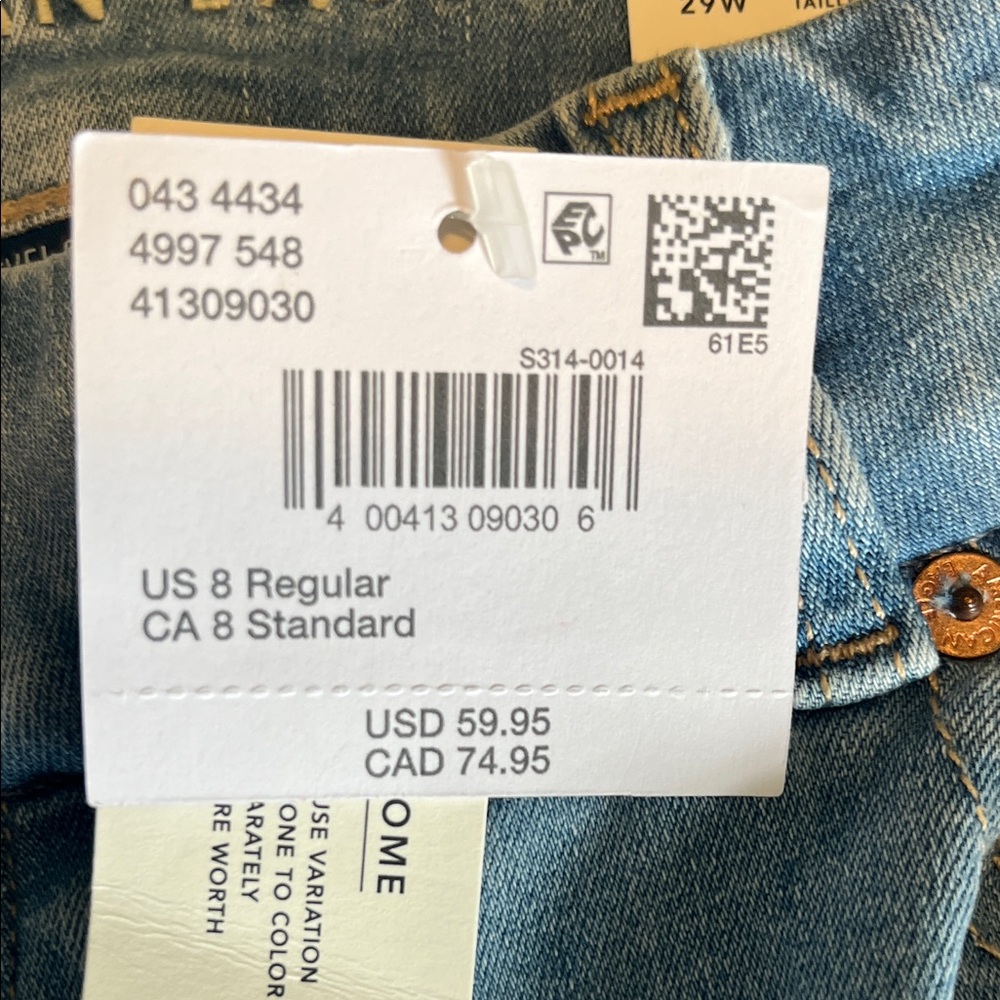 American Eagle Outfitters Light Blue Curvy High Rise Skinny Kick - Picture 7 of 11